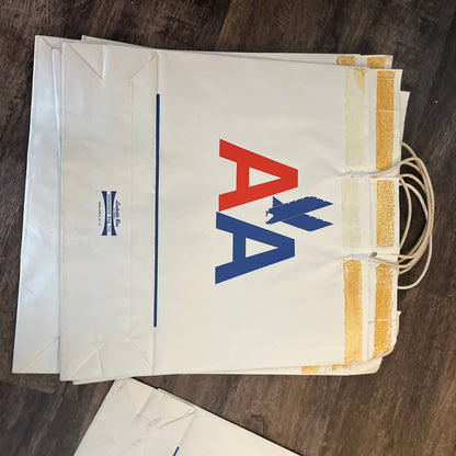 1970s Lot of 7 American Airlines Large Paper Shopping Souvenir Bags ~20x18"