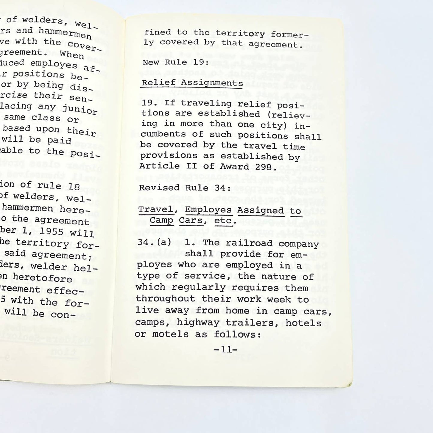 1955-70 Chicago Northwestern Railway Memorandum Agreement Booklet TG2