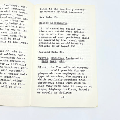 1955-70 Chicago Northwestern Railway Memorandum Agreement Booklet H5-3