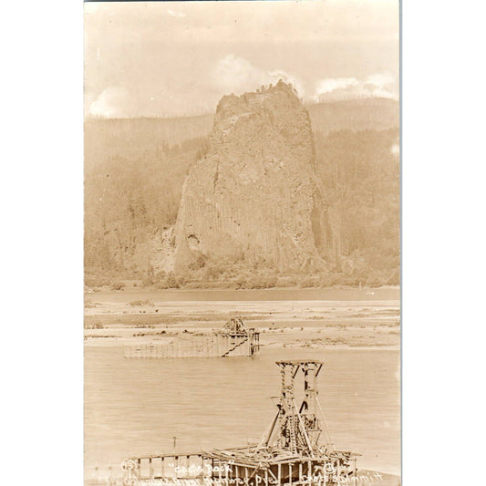 Antique RPPC Postcard Castle Rock Columbia River Highway Oregon SE8