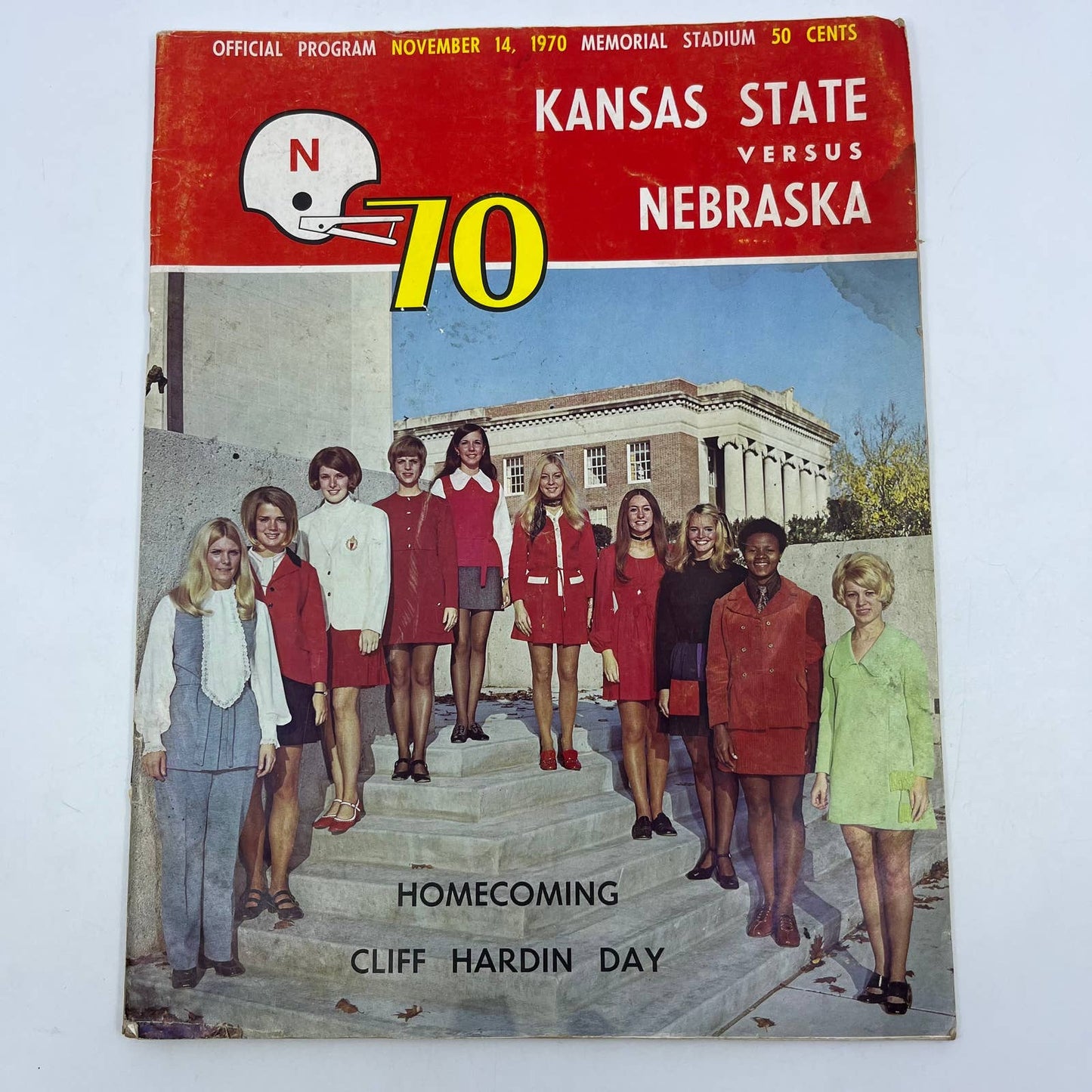 1970 Nebraska Cornhuskers vs. K-State Homecoming Football Program & Roster TH7