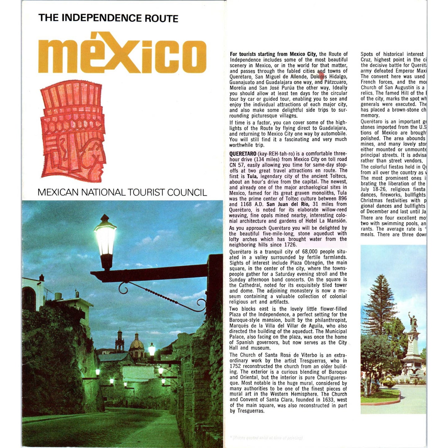 1960s The Independent Route, Mexico Tourist Fold Out Brochure SF3