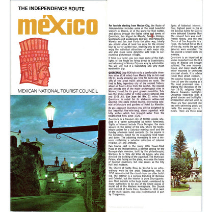 1960s The Independent Route, Mexico Tourist Fold Out Brochure SF3