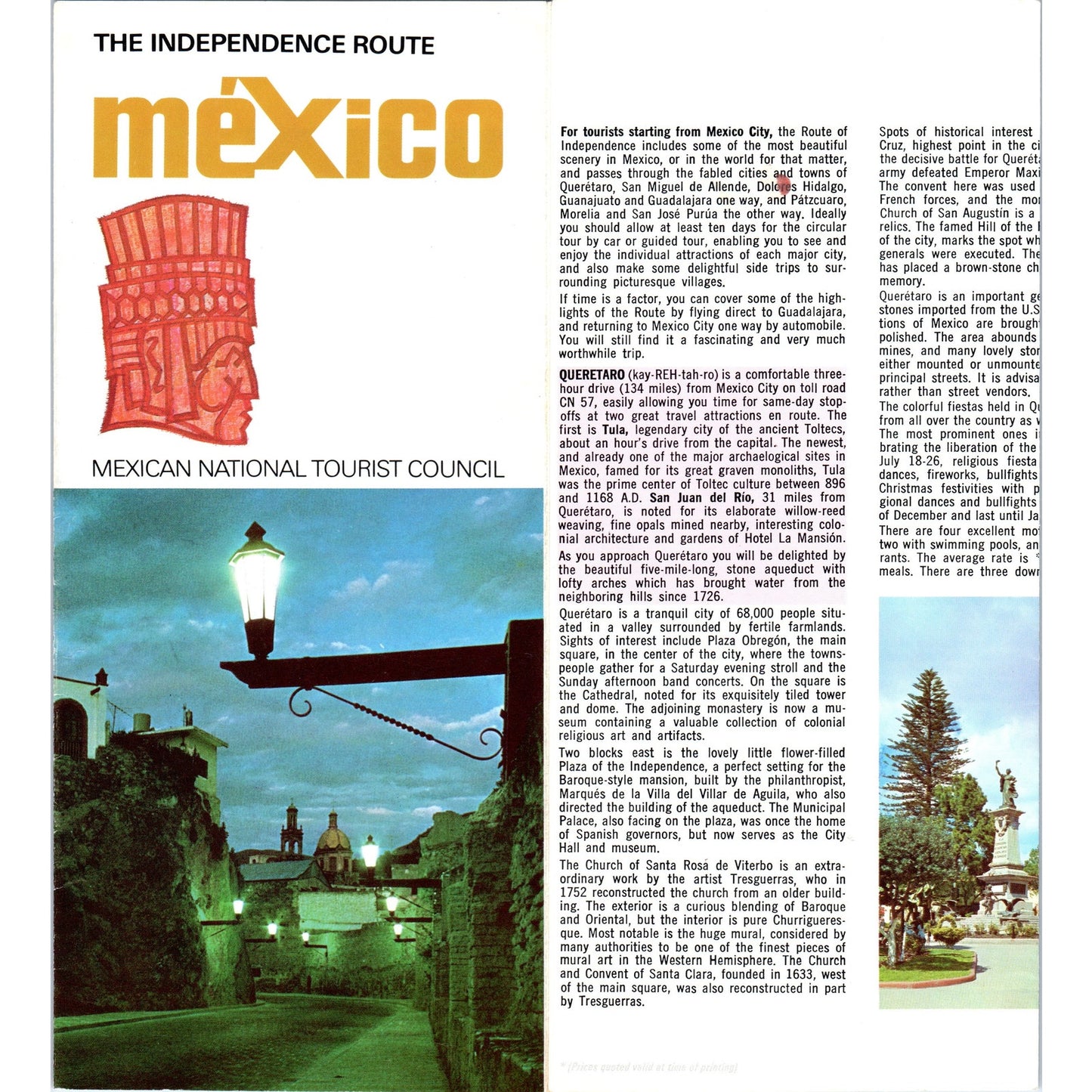 1960s The Independent Route, Mexico Tourist Fold Out Brochure TH2-SF1