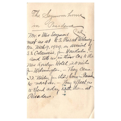 1929 Original Photo of the Seymour House in Pasadena California 3.5x5" SE4