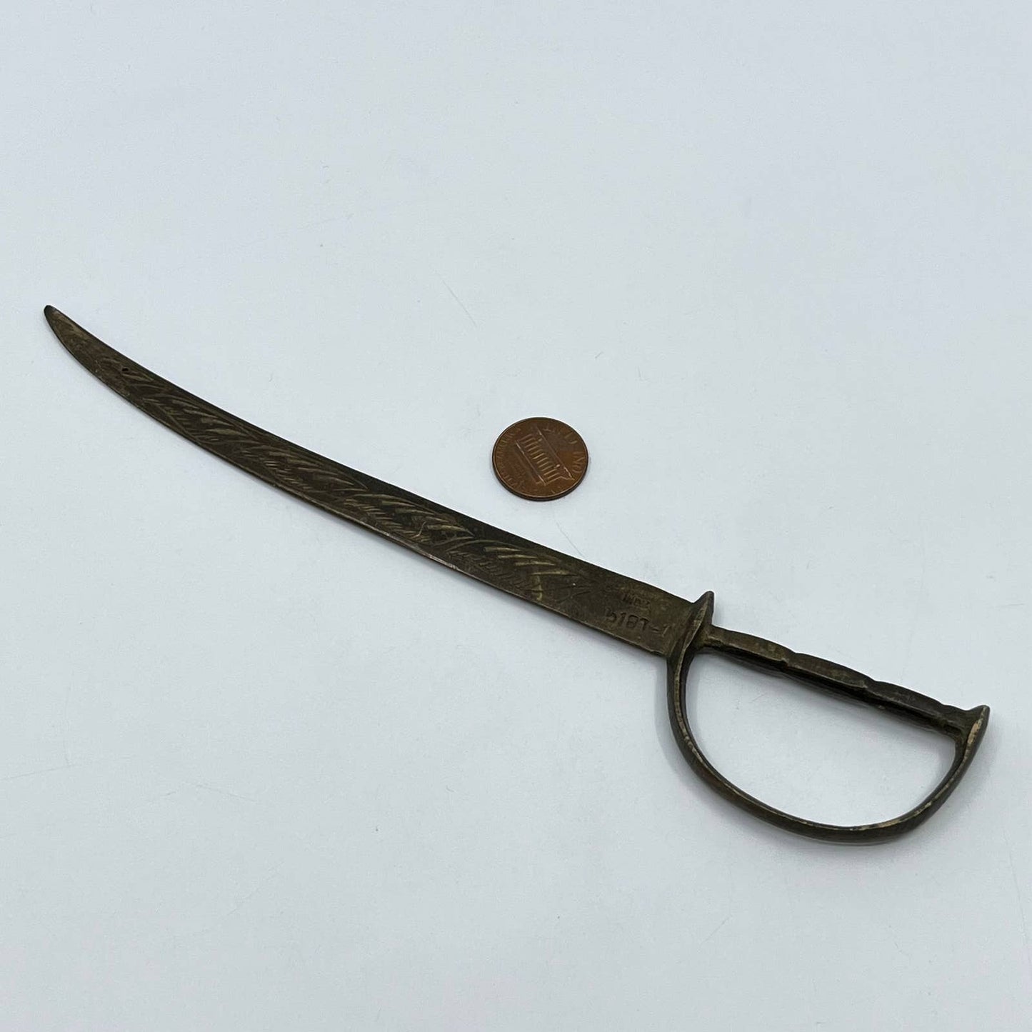 Vintage Sarna Solid Brass Sword Saber Letter Opener 8” SD3
