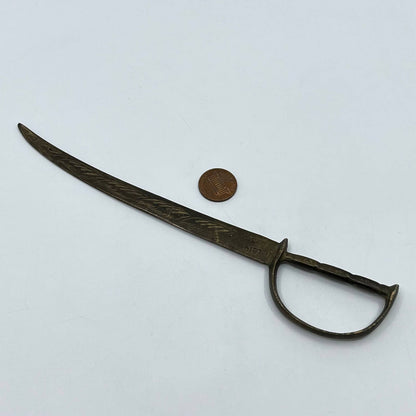 Vintage Sarna Solid Brass Sword Saber Letter Opener 8” SD3
