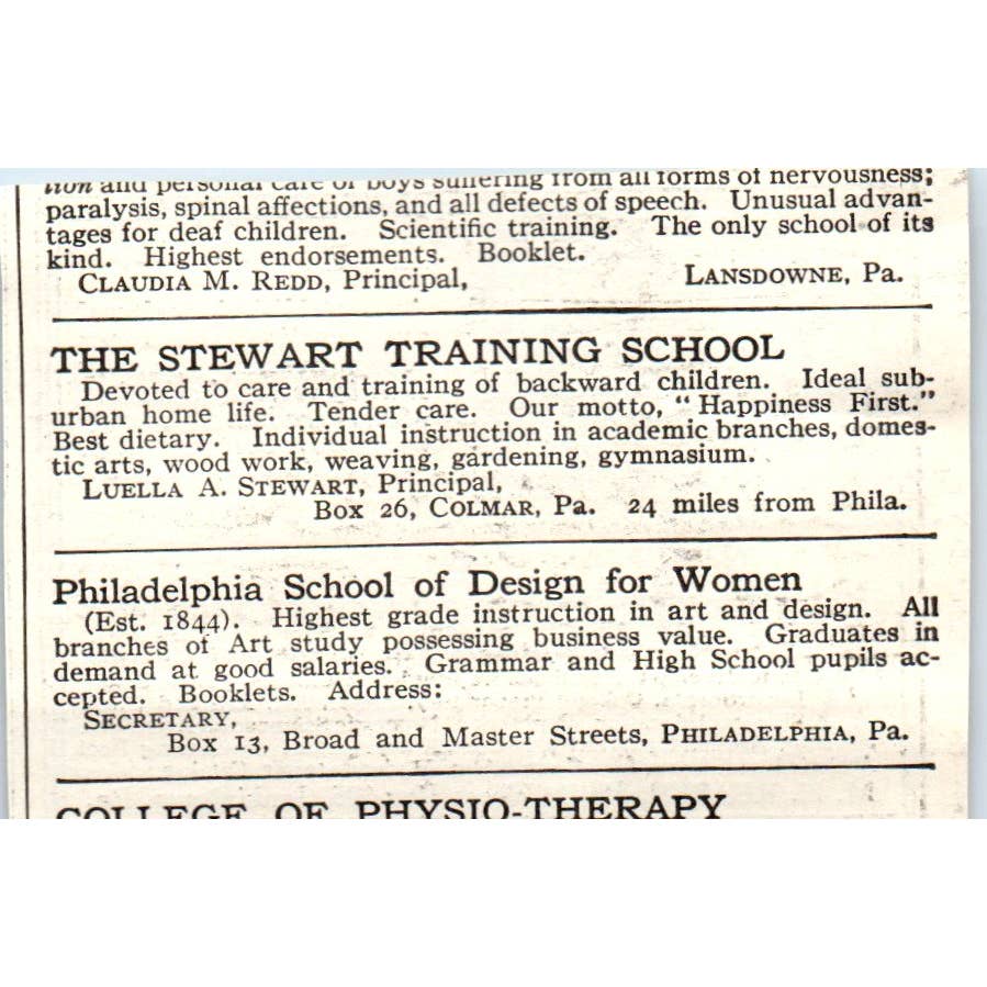 c1920 Harper's Magazine Ad - Beechwood School Jenkintown PA M.H. Reaser EA3-1