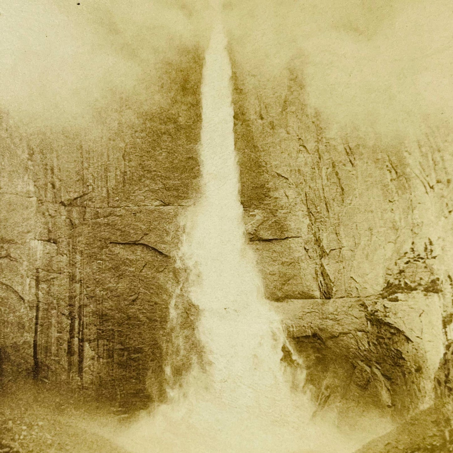 1894 Stereoview Hand Tinted The Torrent of His Mercies Waterfall Yosemite CA