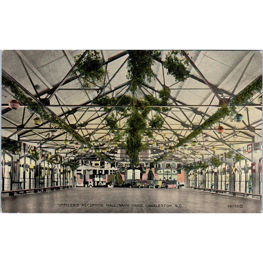 Officers Reception Hall Navy Yard Charleston SC - Original Postcard TJ7-RP1