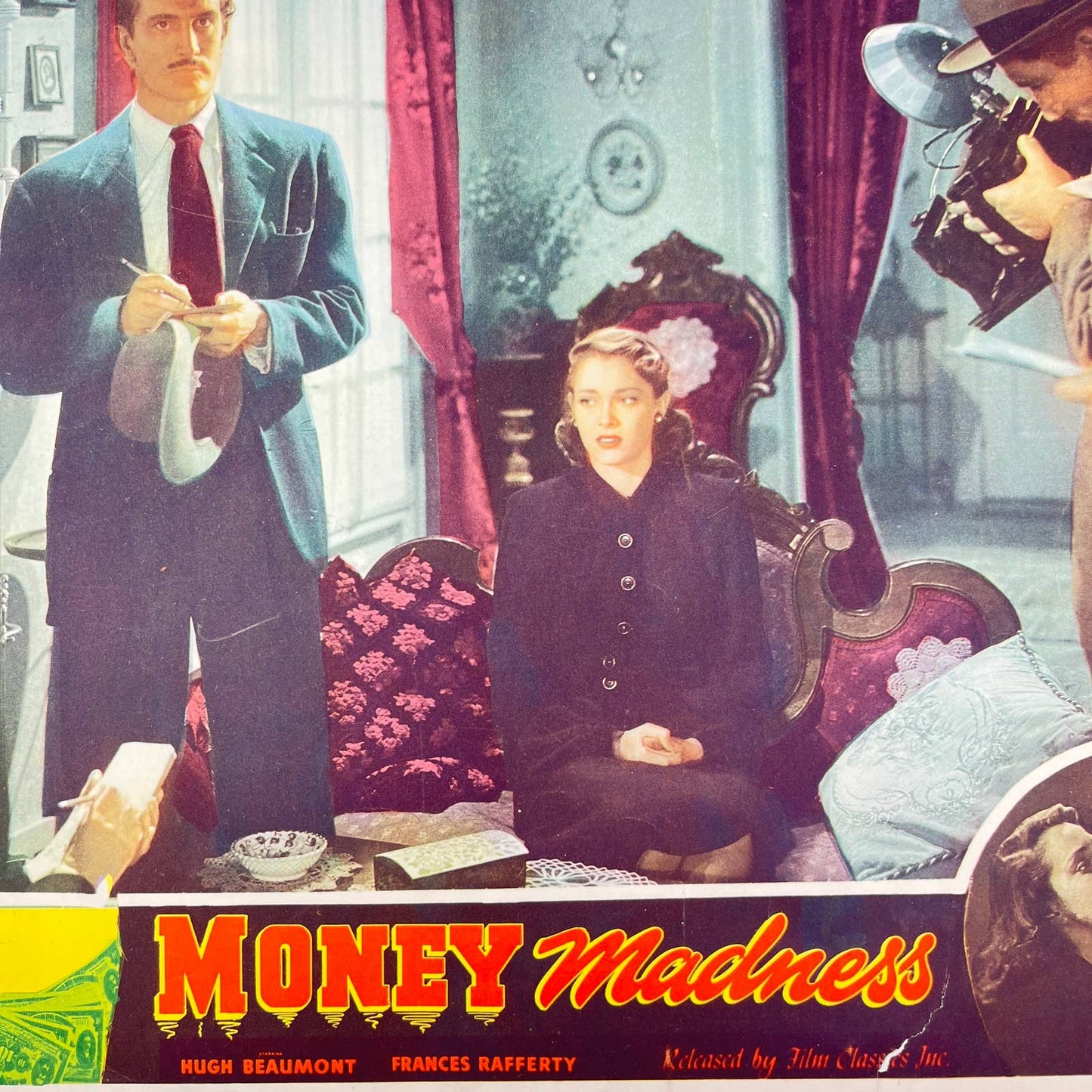 1948 MONEY MADNESS Movie Lobby Card #3 Hugh Beaumont Frances Rafferty 11x14 FL3