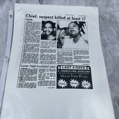 Vintage Jeffrey Dahmer Ephemera Collection FL5