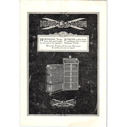 c1920 Harper's Magazine Ad - Hartmann Trunk Company Racine WI EA3