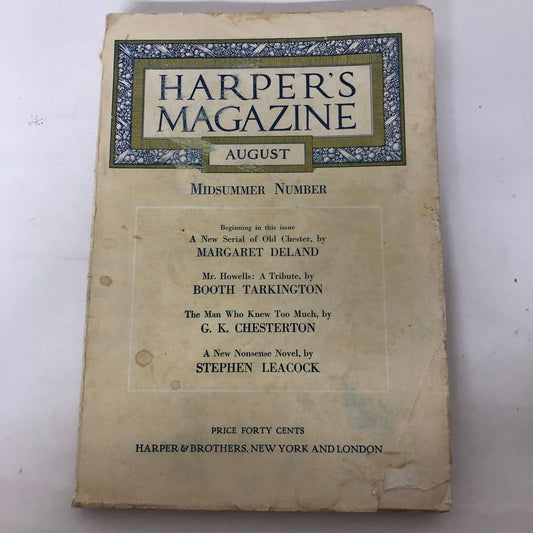 Harper's Monthly August 1920 The Man Who Knew Too Much,The Vanishing Prince