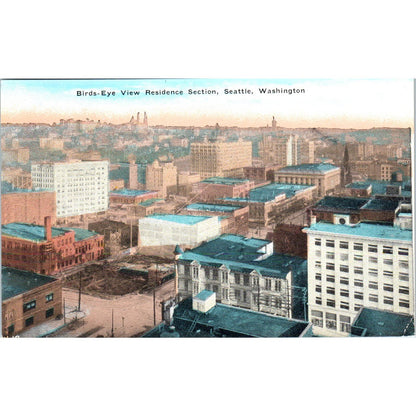 Vintage Postcard Birds-Eye View Residence Section of Seattle Washington TD9