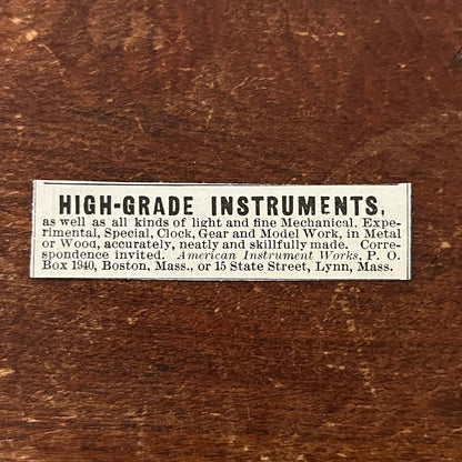 High-Grade Instruments Lynn, MA Original Advertisement AD8-P28