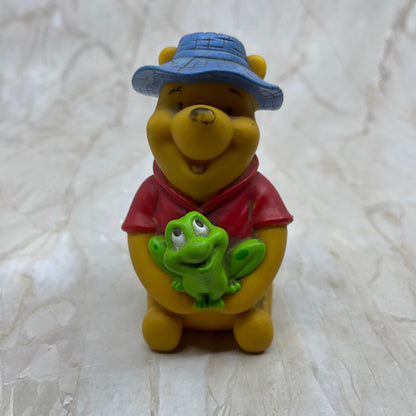 Vintage Disney Winnie The Pooh Rubber Toy With Frog TE5