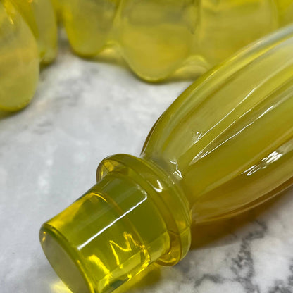 Fostoria Heirloom Opalescent Yellow Vaseline Glass Table Charm Set Glows TA9