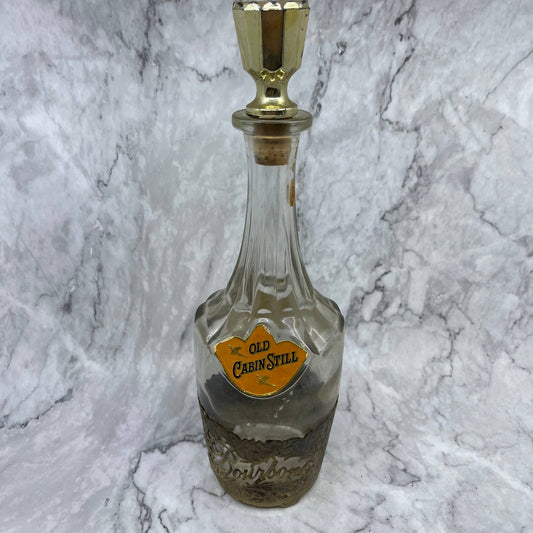c1950 Decanter with Stopper, Old Cabin Still Bourbon Bottle TC4