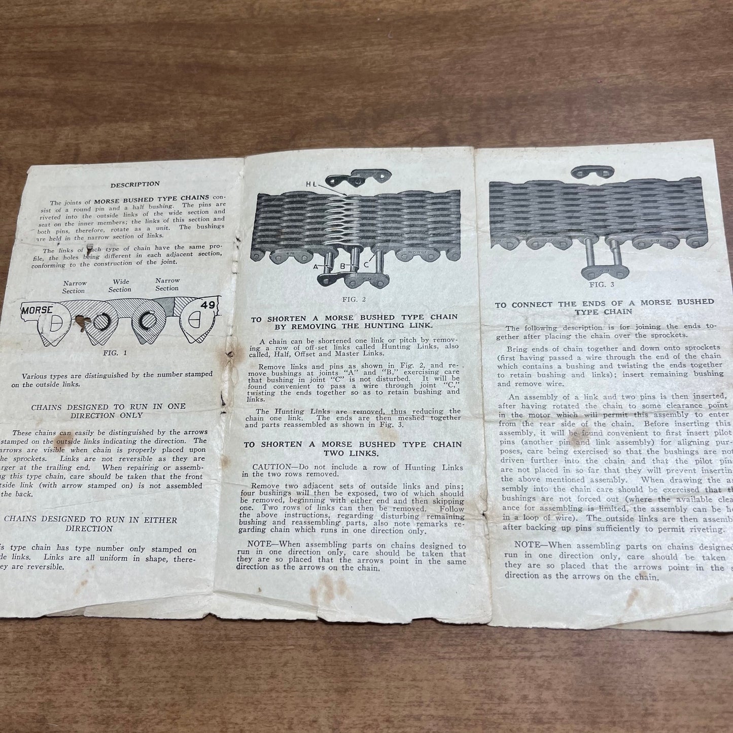 1927 Brochure Morse Bushed Type Silent Chain Automotive Front Ends Ithaca AK7-1