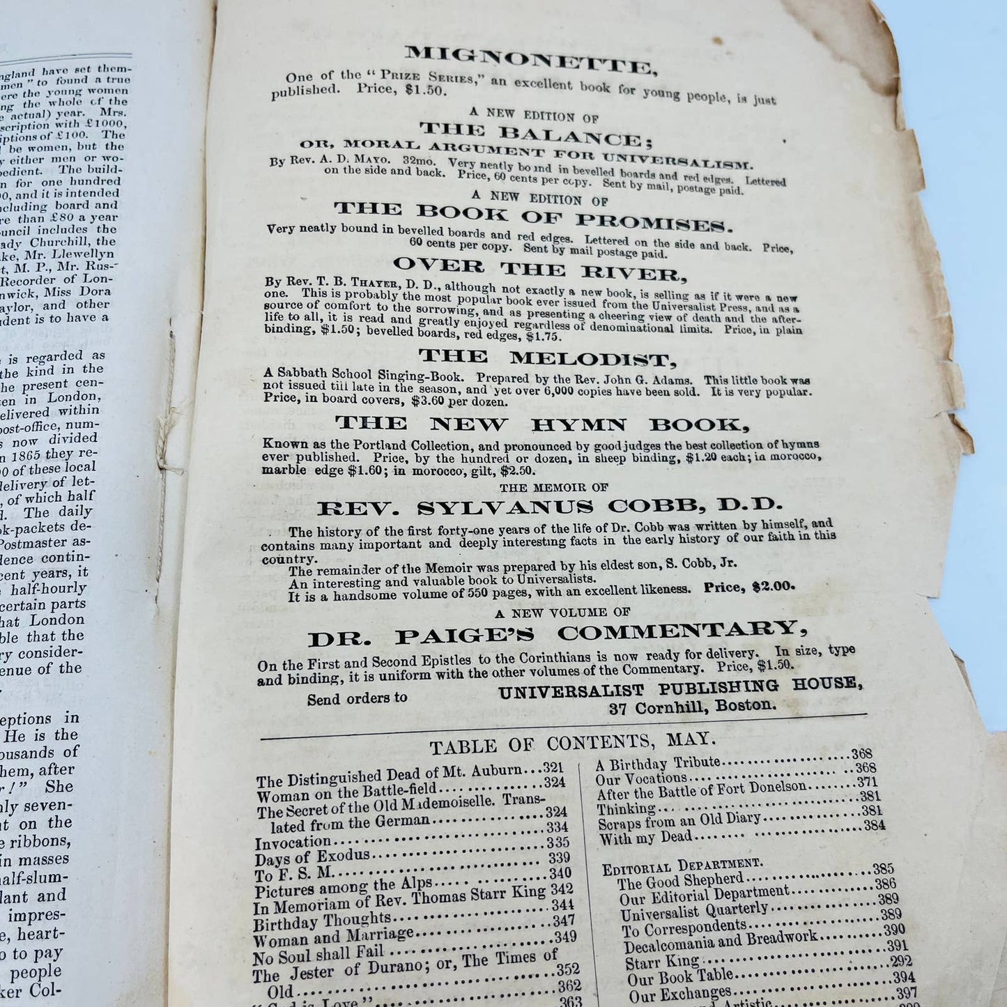 Antique May 1868 The Ladies Repository Religious & Literary Magazine C5