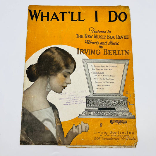 1923 Sheet Music IRVING BERLIN What I’ll Do - The New Music Box Revue M1