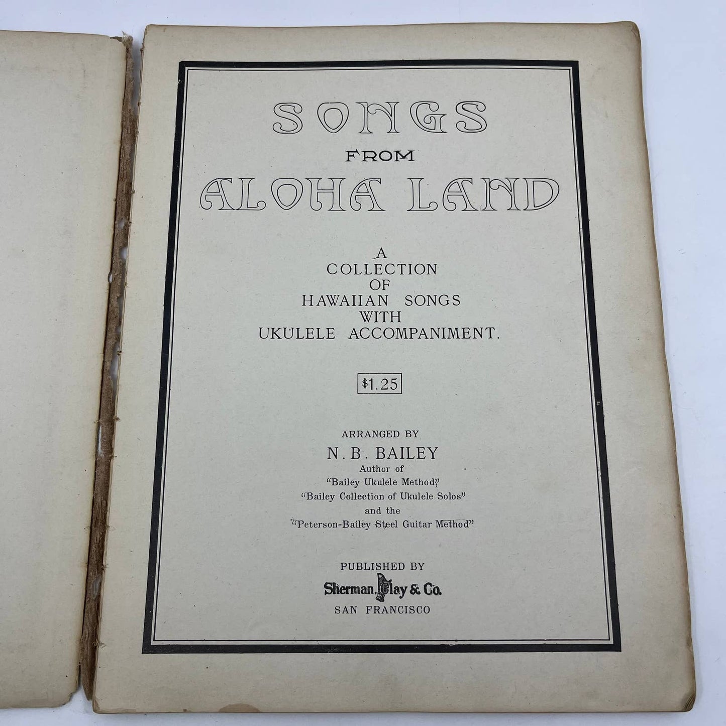 Antique 1916 songs from Aloha land song book ukulele Sherman & Clay Co. TG5