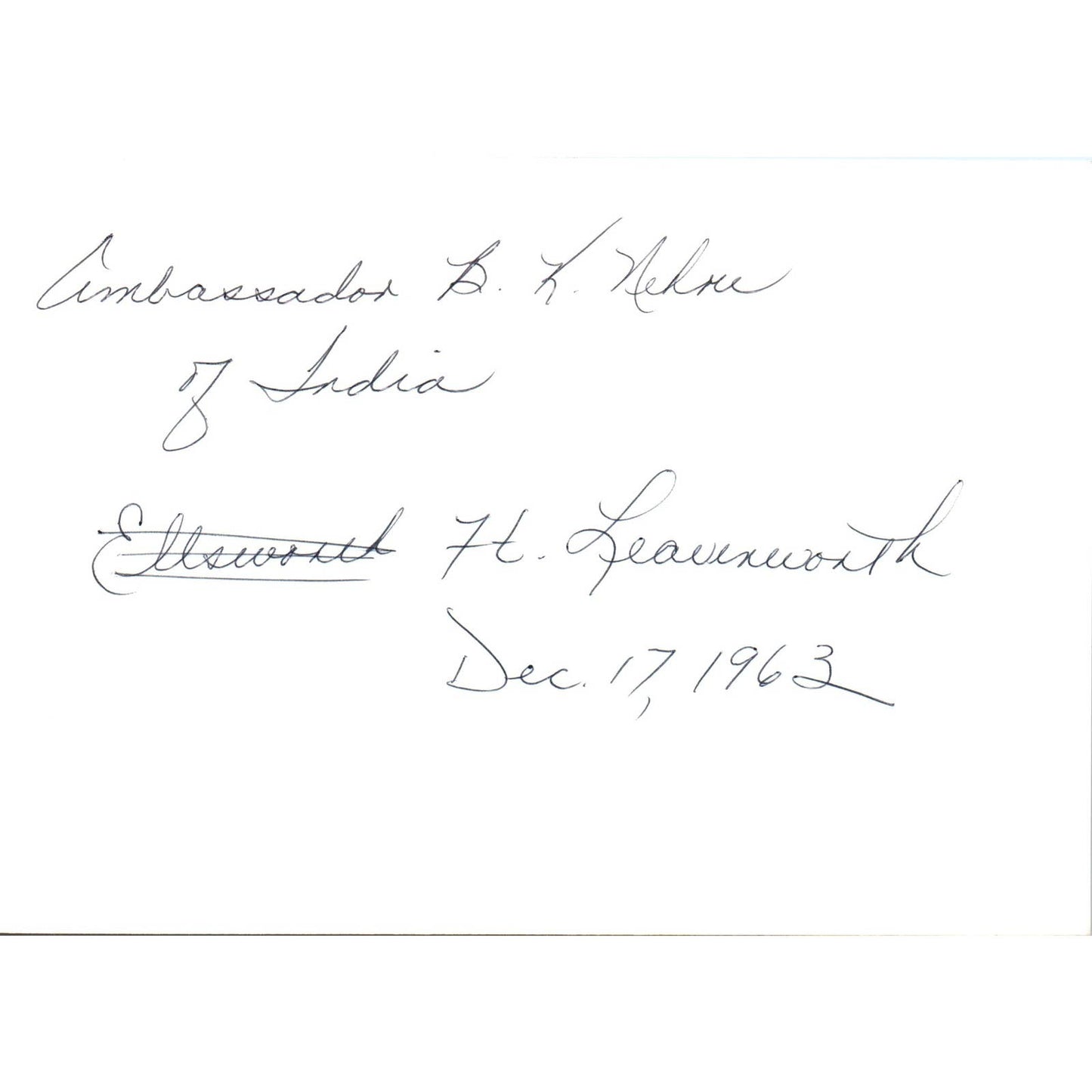 India Ambassador B.K. Nehru At Ft. Leavenworth 1963 Original Photo 5x7 TK1-P5