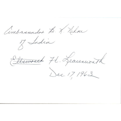 India Ambassador B.K. Nehru At Ft. Leavenworth 1963 Original Photo 5x7 TK1-P5