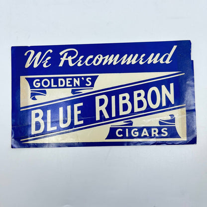 Vintage Golden’s Blue Ribbon Cigars Paper Store Sign AA8