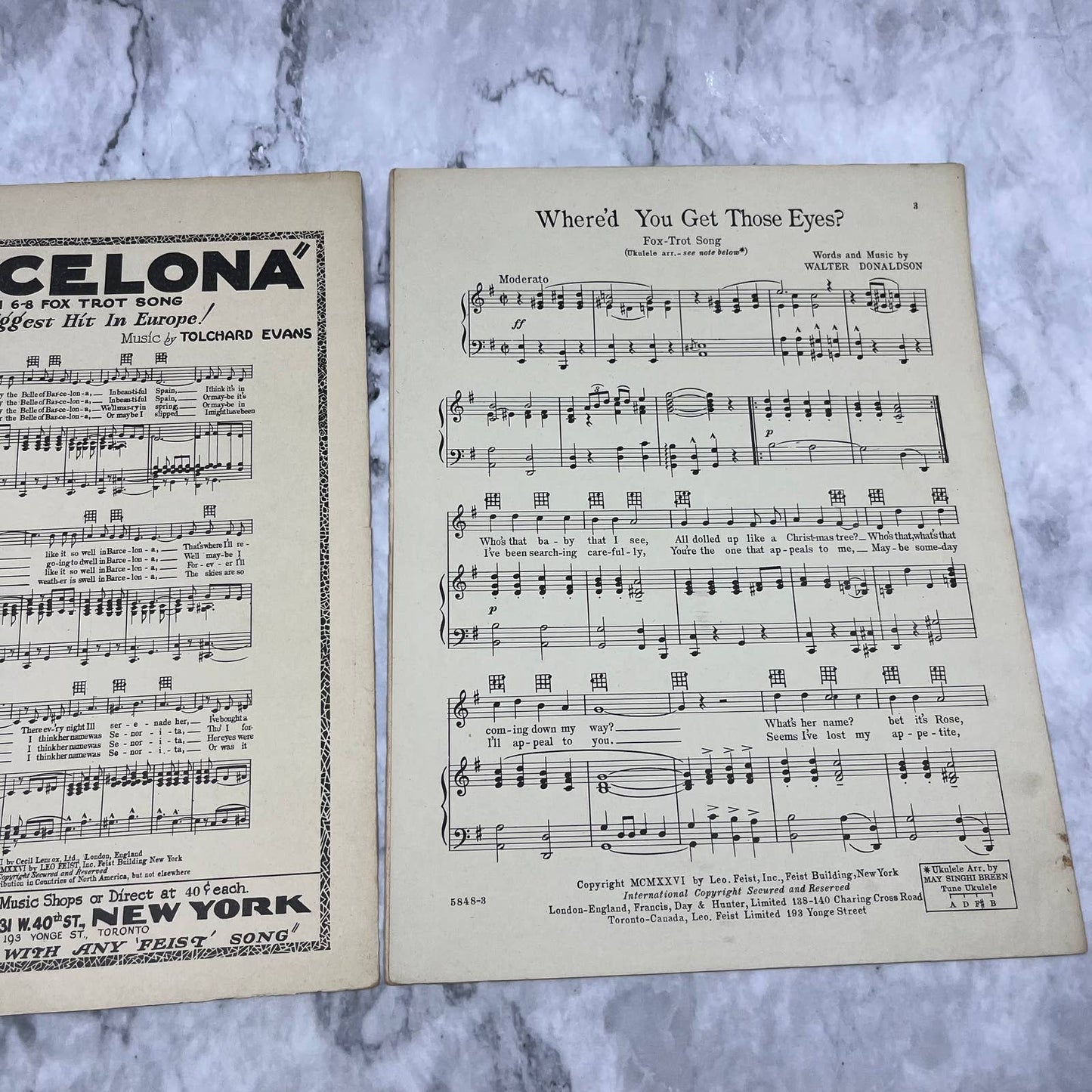 Where'd You Get Those Eyes? - 1926 sheet music - Frank Fay cover photo  TH1