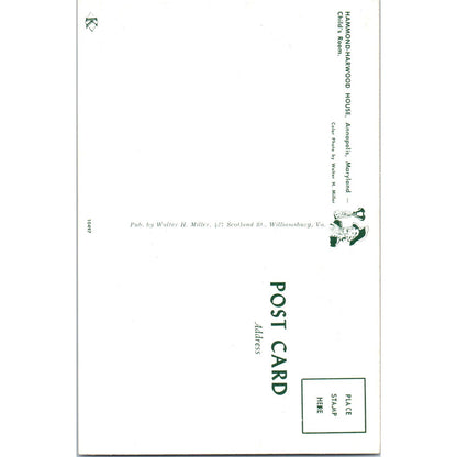 Hammond-Harwood Doll House Child's Room Annapolis MD Original Postcard PB7