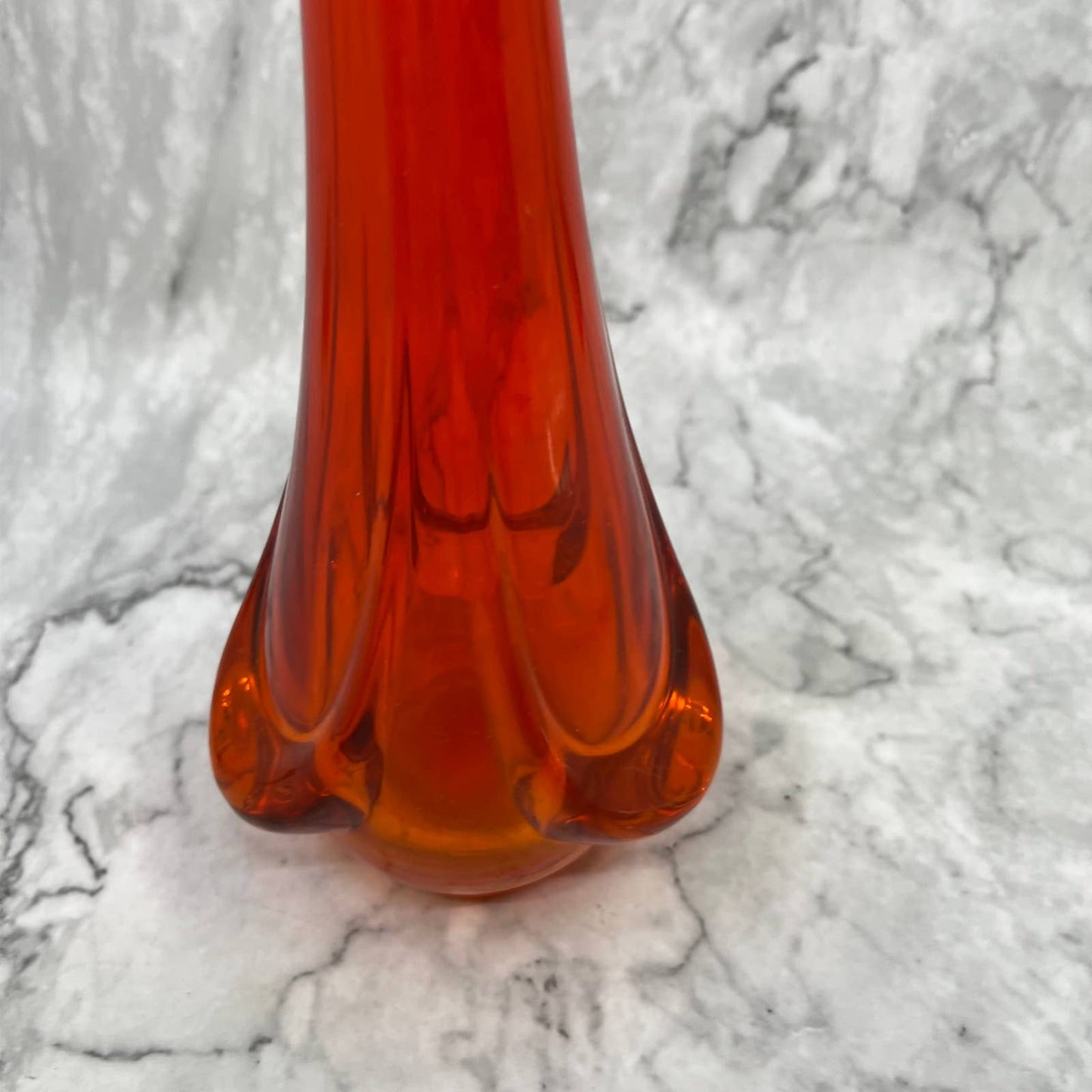 Viking PERSIMMON AMBERINA Art Glass 13” SWUNG VASE Epic Drape Stretch TJ3