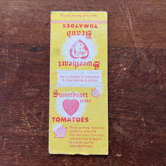 Sweetheart Brand Tomatoes Advertising Matchbook Cover SB3-M1