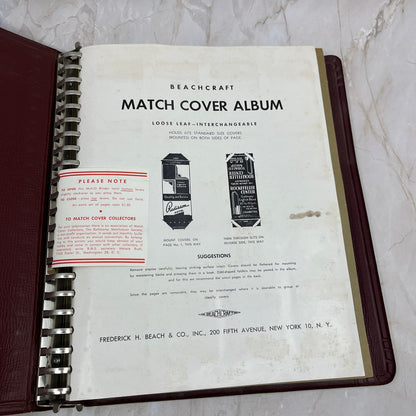 Vintage Beachcraft Match Cover Album BURGUNDY matchcover matchbook TC9