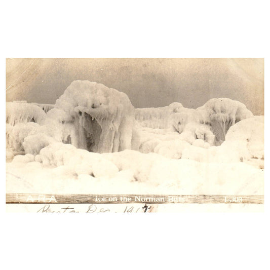 WWI Ice on the Norman Bitts 1917 - Original Postcard RPPC TJ8-4