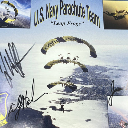 Vintage US Navy Parachute Team Leapfrogs Signed Photo 8x10” D7