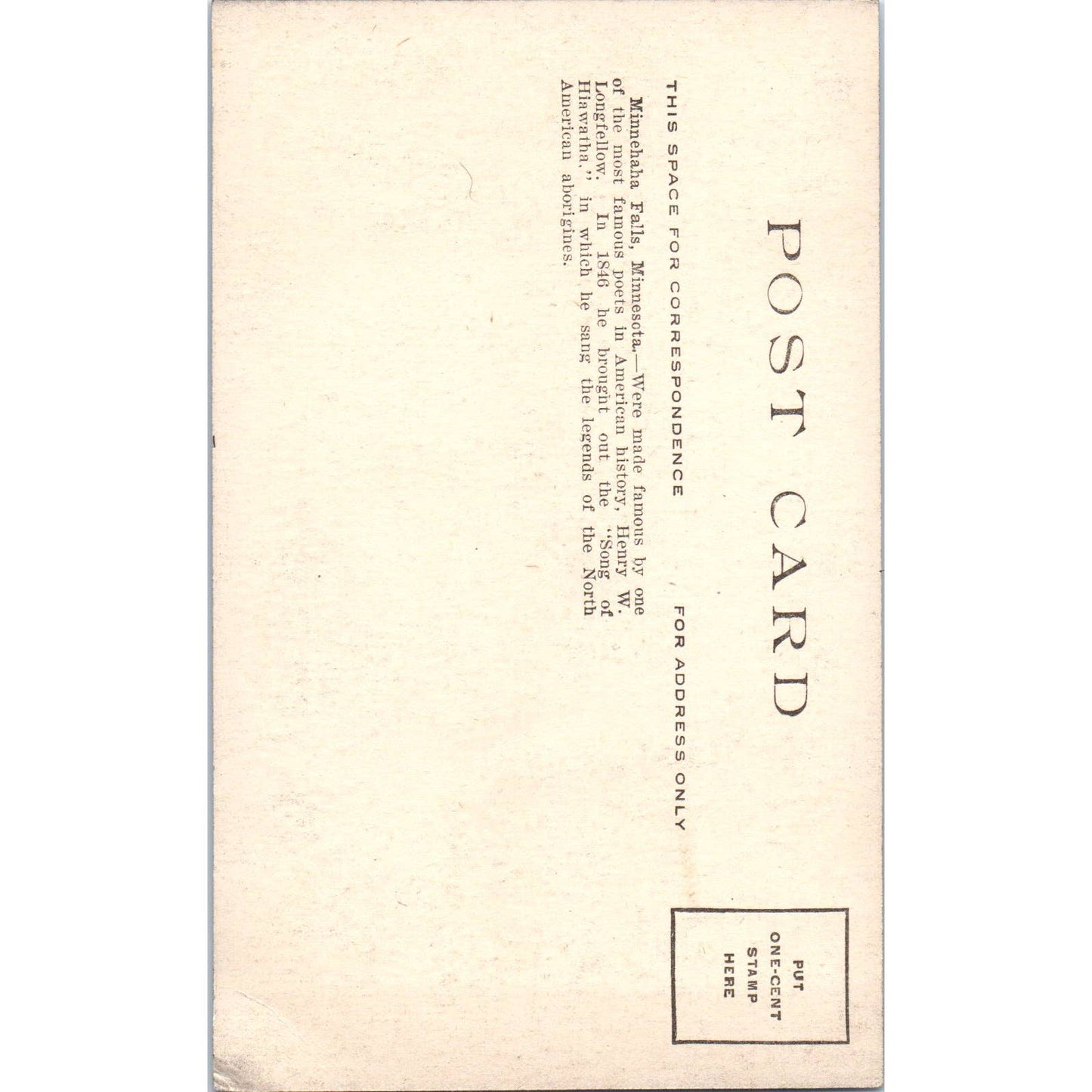 Minnehaha Falls Minnesota c1910 Original Postcard TK1-24