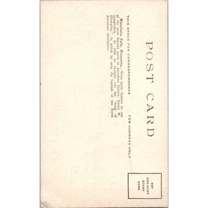 Minnehaha Falls Minnesota c1910 Original Postcard TK1-24