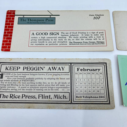 1900-1940s Lot of 4 Printing Blotter Cards TE4-5