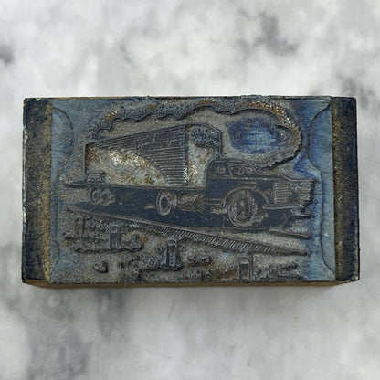 Vintage Printing Letterpress Printers Block Plate Semi-Truck TJ56