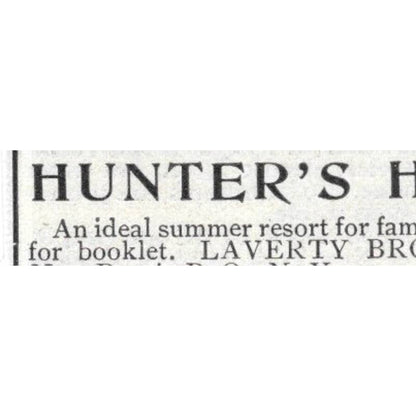 Hunter's Home Adirondack Mts. Laverty Bros New Russia NY - 1903 Ad TJ8-7-2