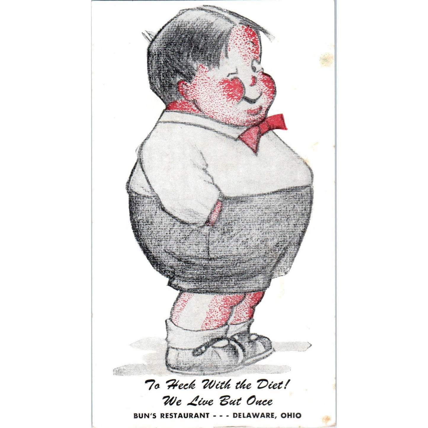 Vintage Postcard Bun's Restaurant Delaware Ohio TD9-2