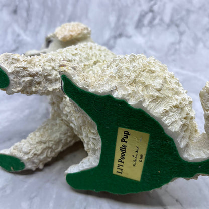 Vintage Li'l Poodle Pup White Figurine Cast Resin by the Danbury Mint 7x8 TJ1