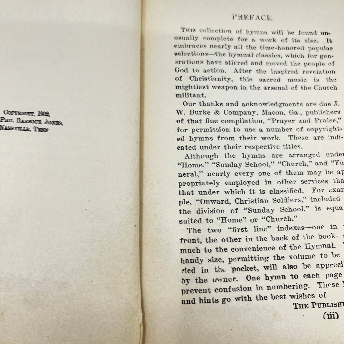 1902 The Home and Church Hymnal Phil Barbour Jones Nashville TN TF2