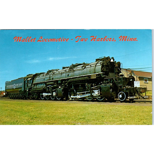 Mallet Locomotive 221 Two Harbors Minnesota Original Postcard TK1-P20