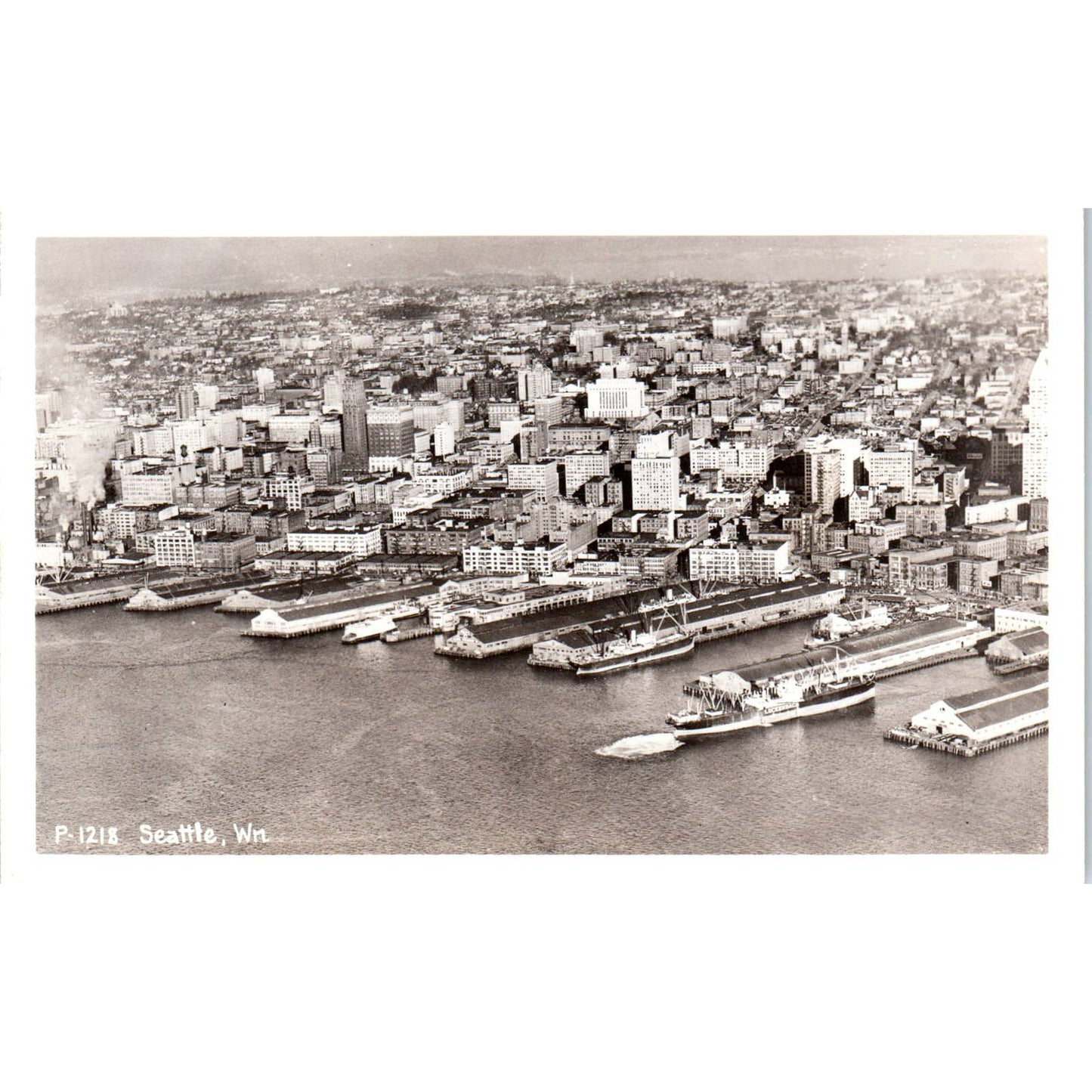 Vintage Postcard RPPC Aerial View of Seattle Washington TD9