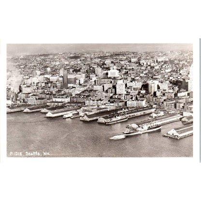 Vintage Postcard RPPC Aerial View of Seattle Washington TD9