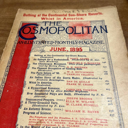 June 1895 The Cosmopolitan Magazine  Paris Salons is 95 The Telephone A4