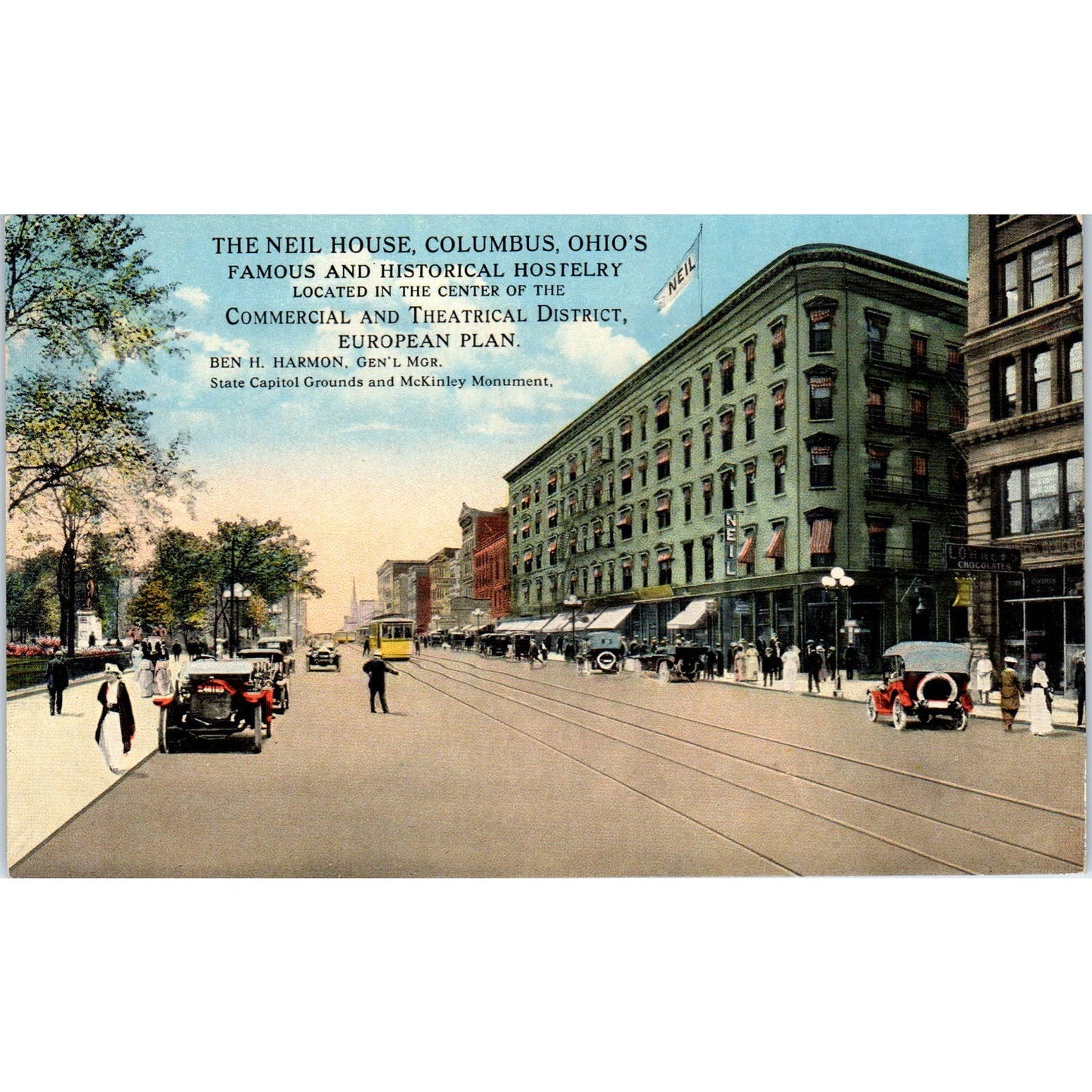 Vintage Postcard The Neil House Historical Hostelry Columbus Ohio TD9